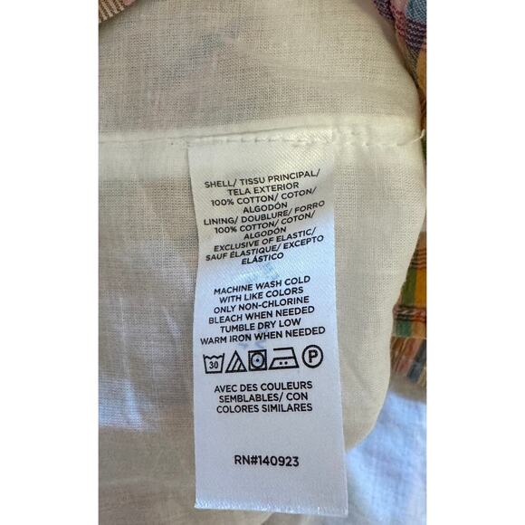 LOFT Madras Plaid Ruffle Sleeve Tiered Smocked Feminine Midi Dress Size S - Picture 7 of 7